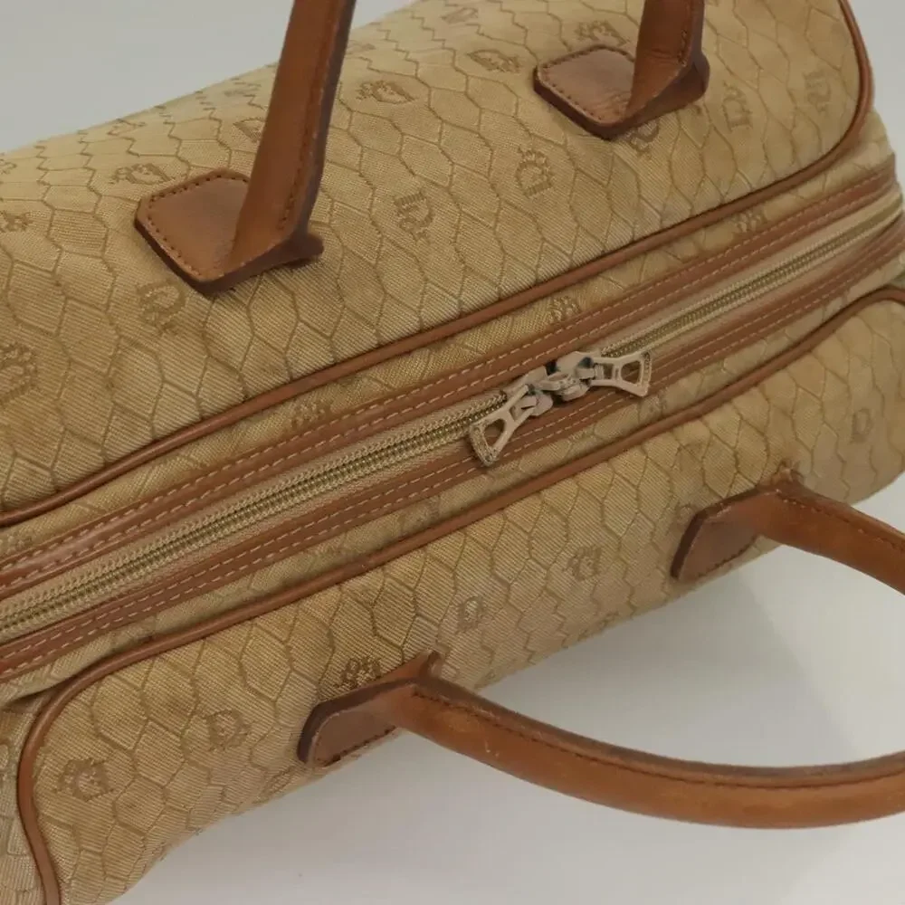 DIOR Honeycomb Canvas Boston Bag Beige